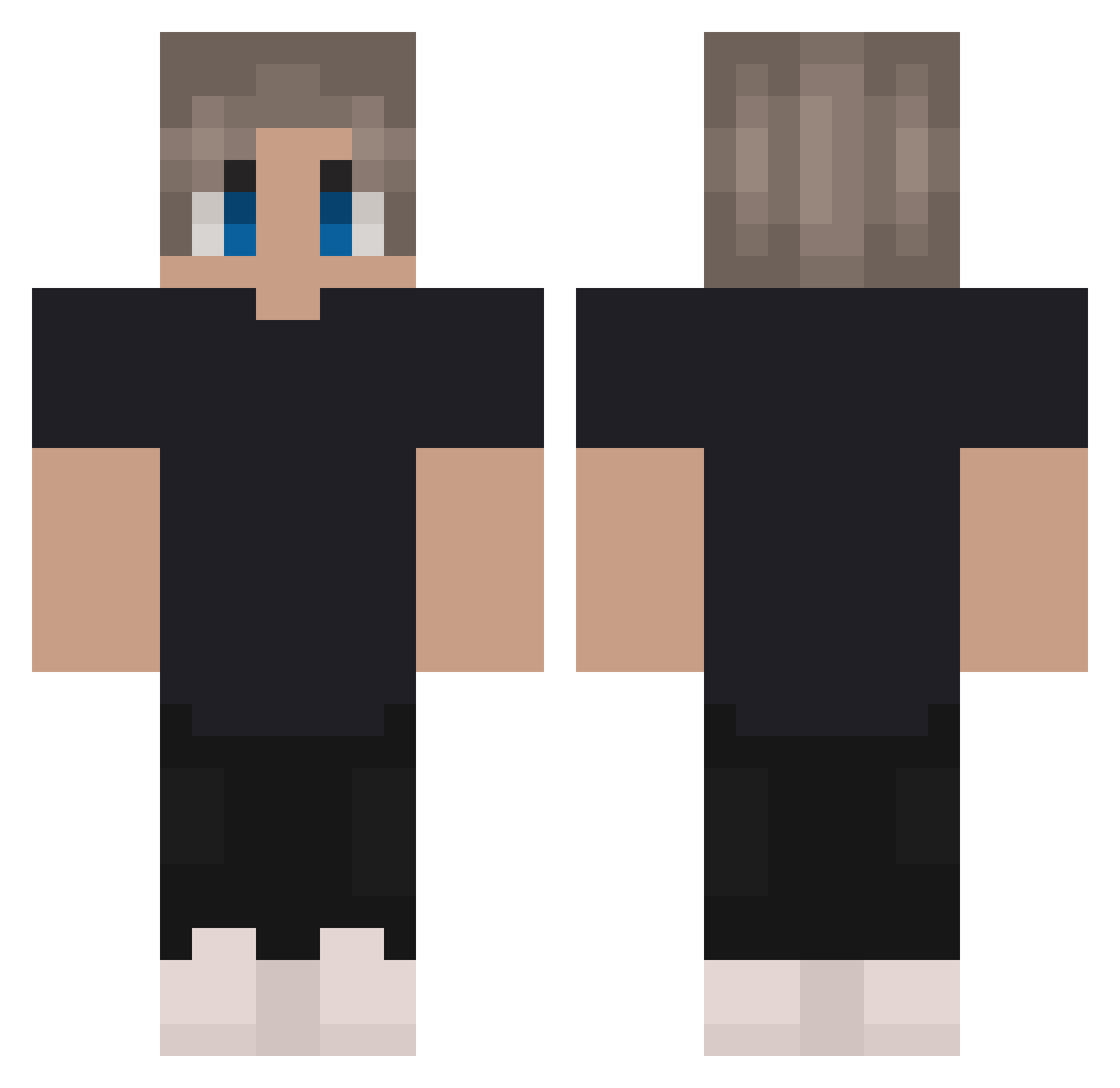 Montir Minecraft skin, front and back view