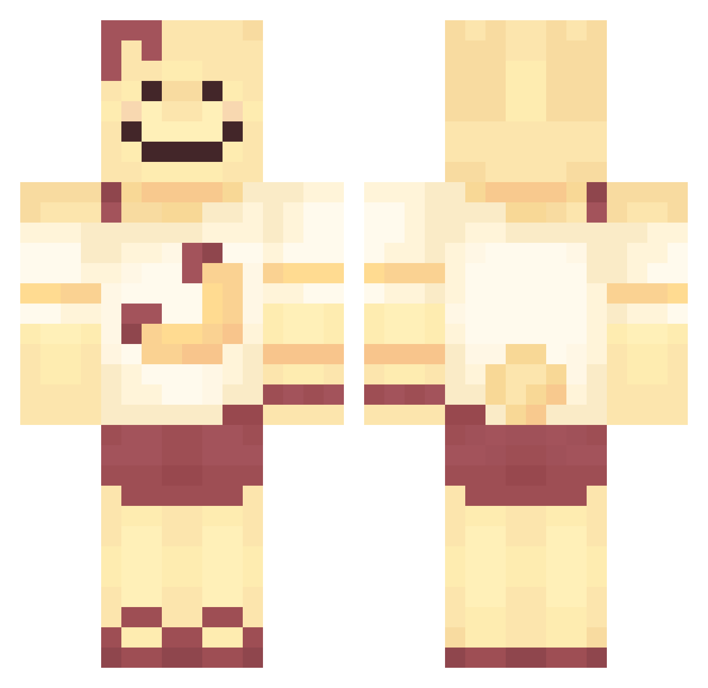 tomydearestsam Minecraft skin, front and back view