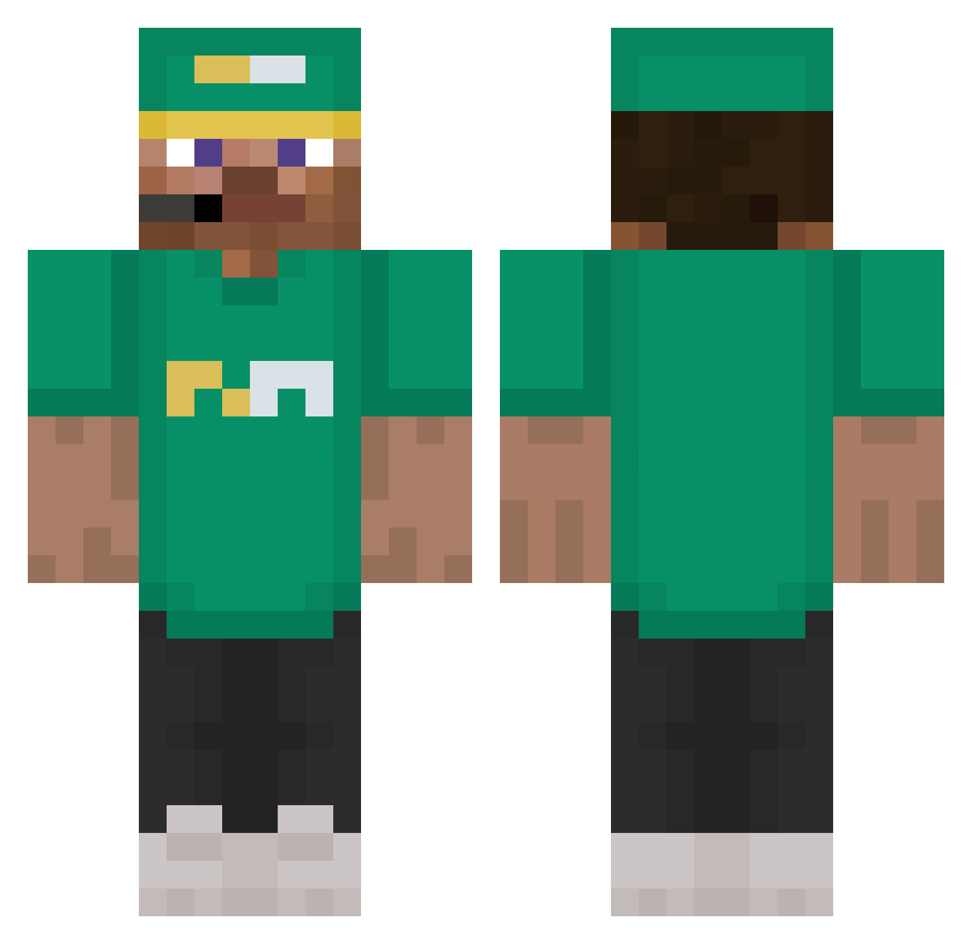 Shbloom Minecraft skin, front and back view