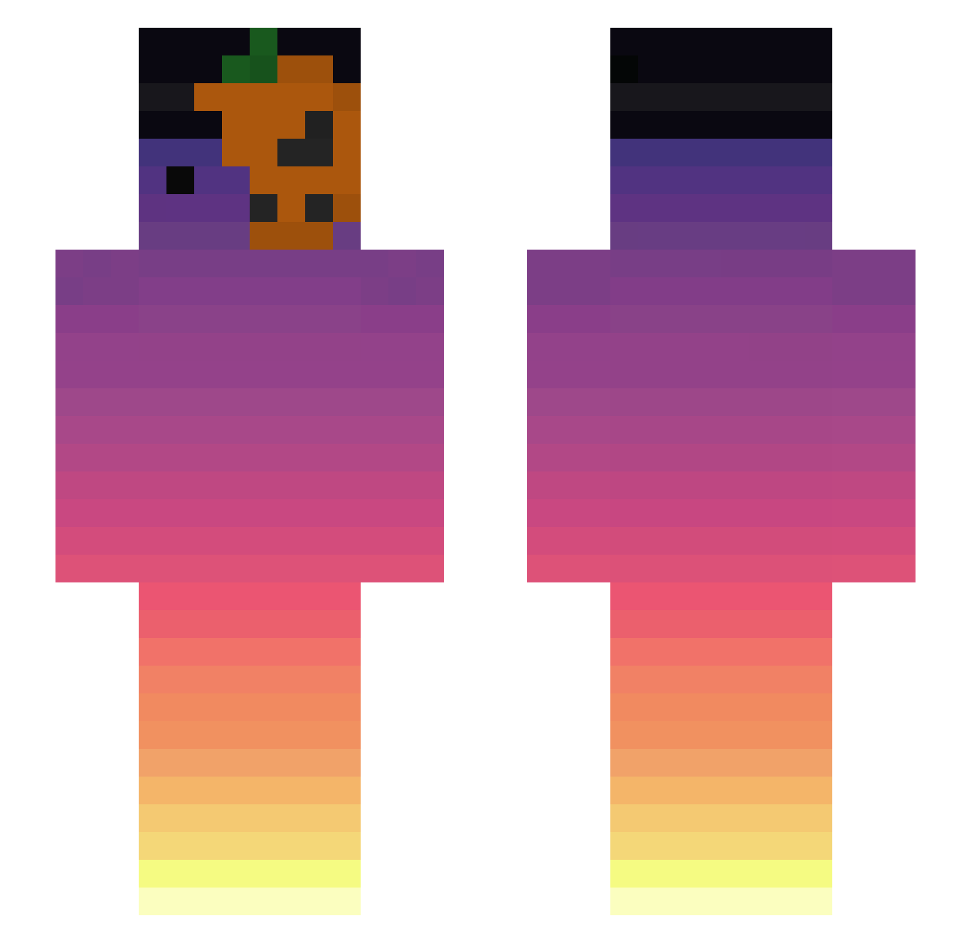 0hLeonx Minecraft skin, front and back view