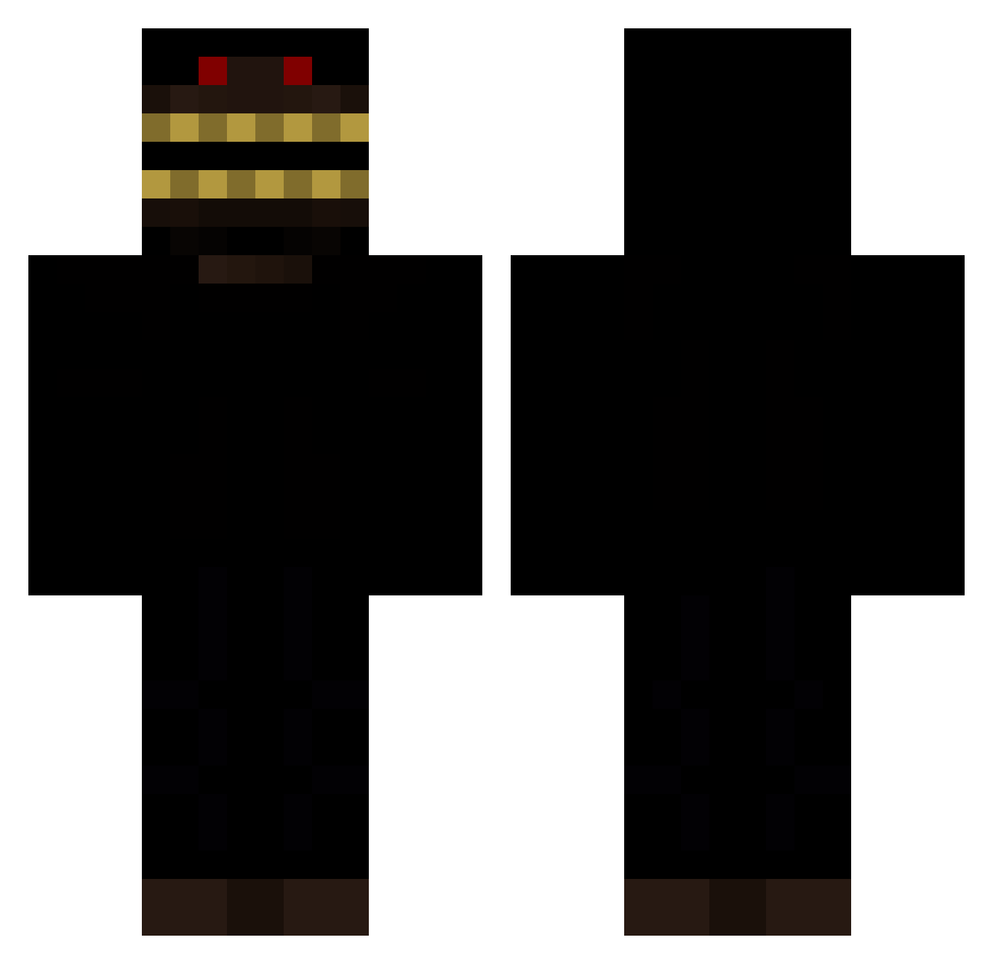 Lunatized Minecraft skin, front and back view