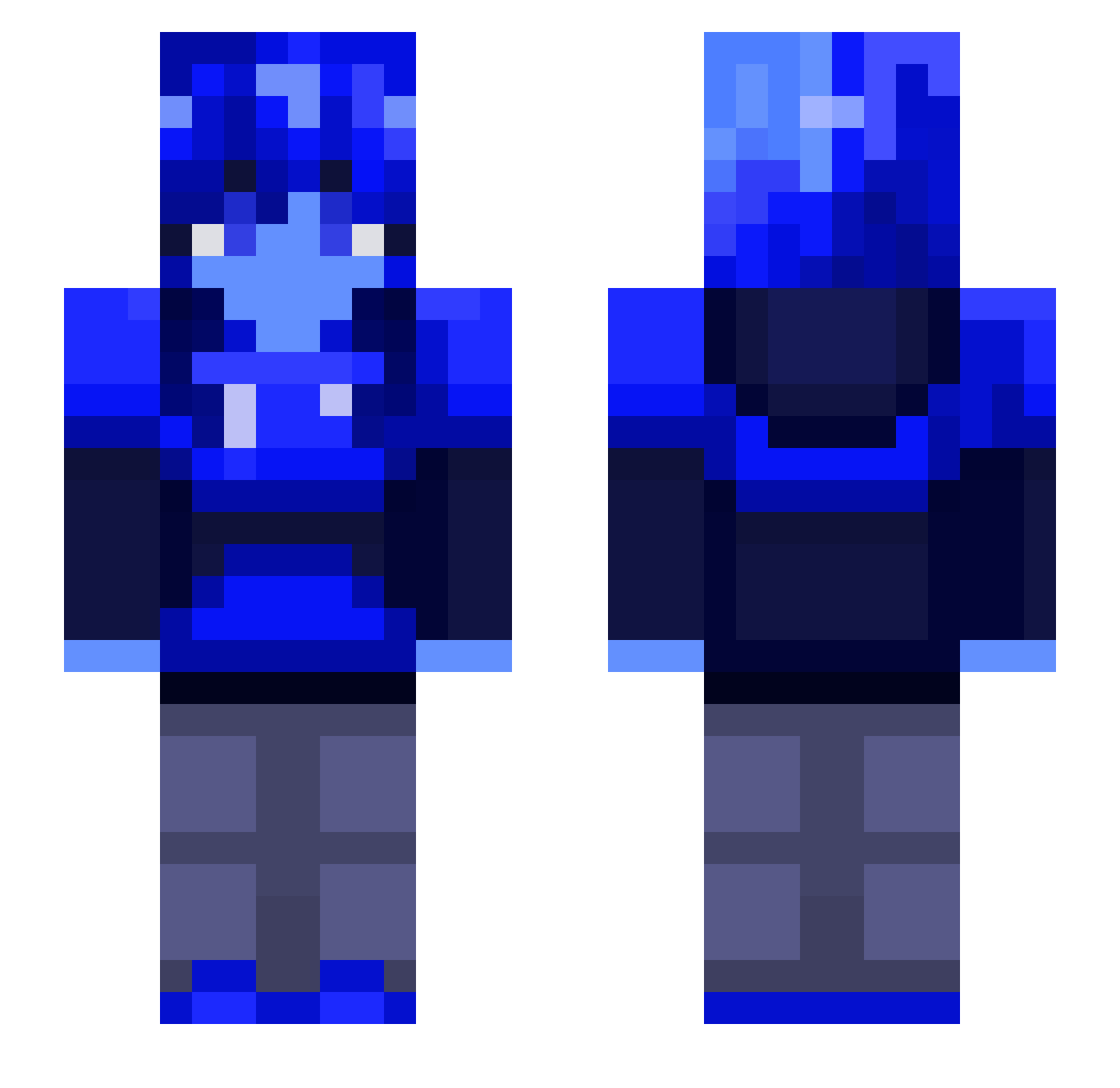 ImJustaUnicorn Minecraft skin, front and back view