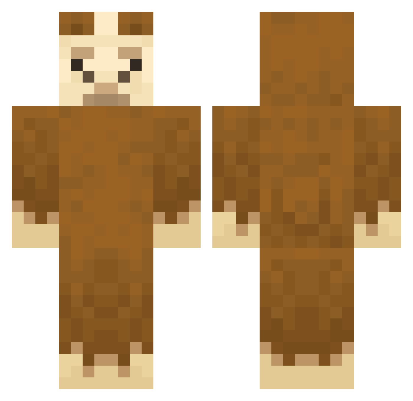 JoeLama Minecraft skin, front and back view