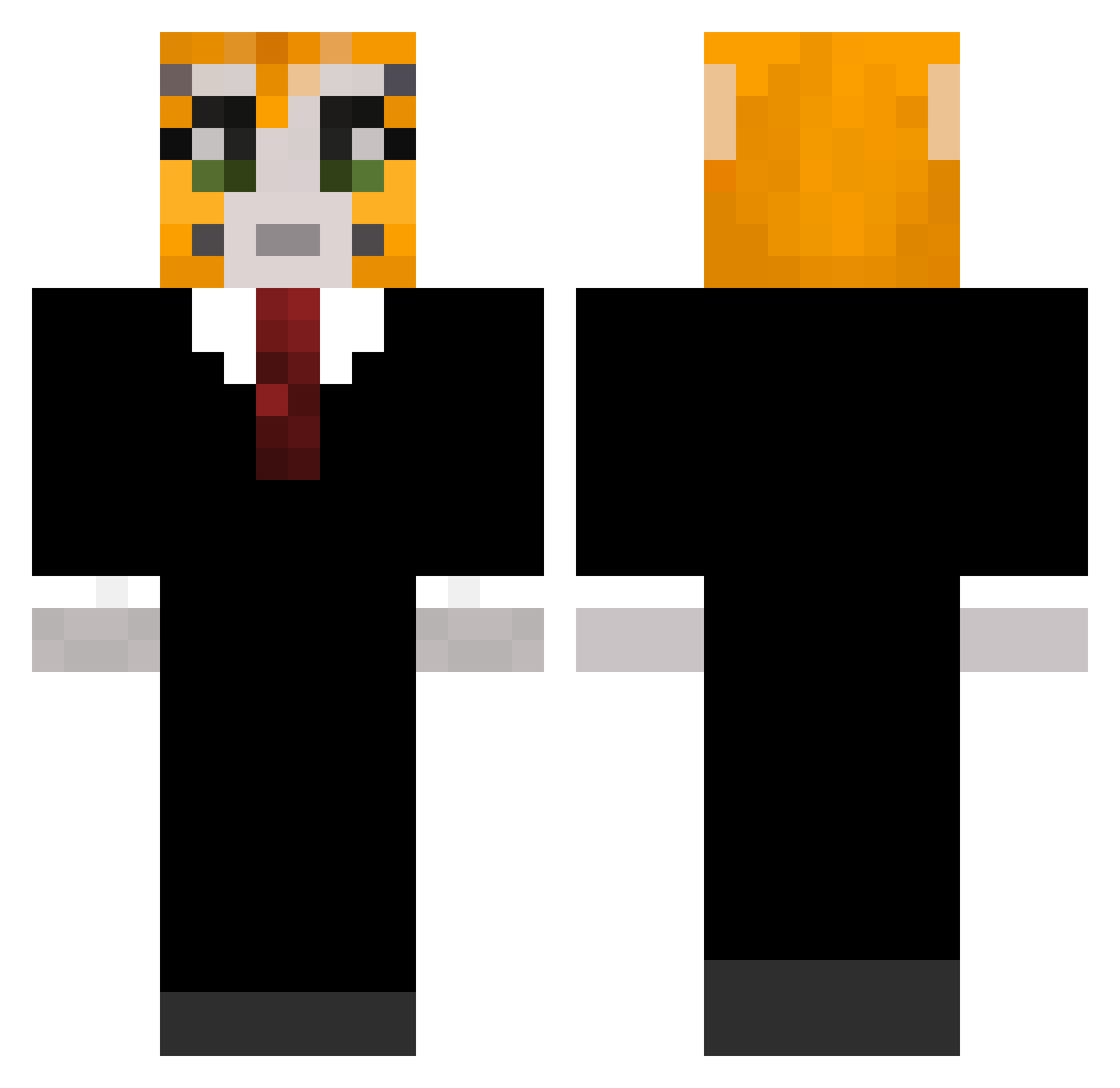 riqcy Minecraft skin, front and back view
