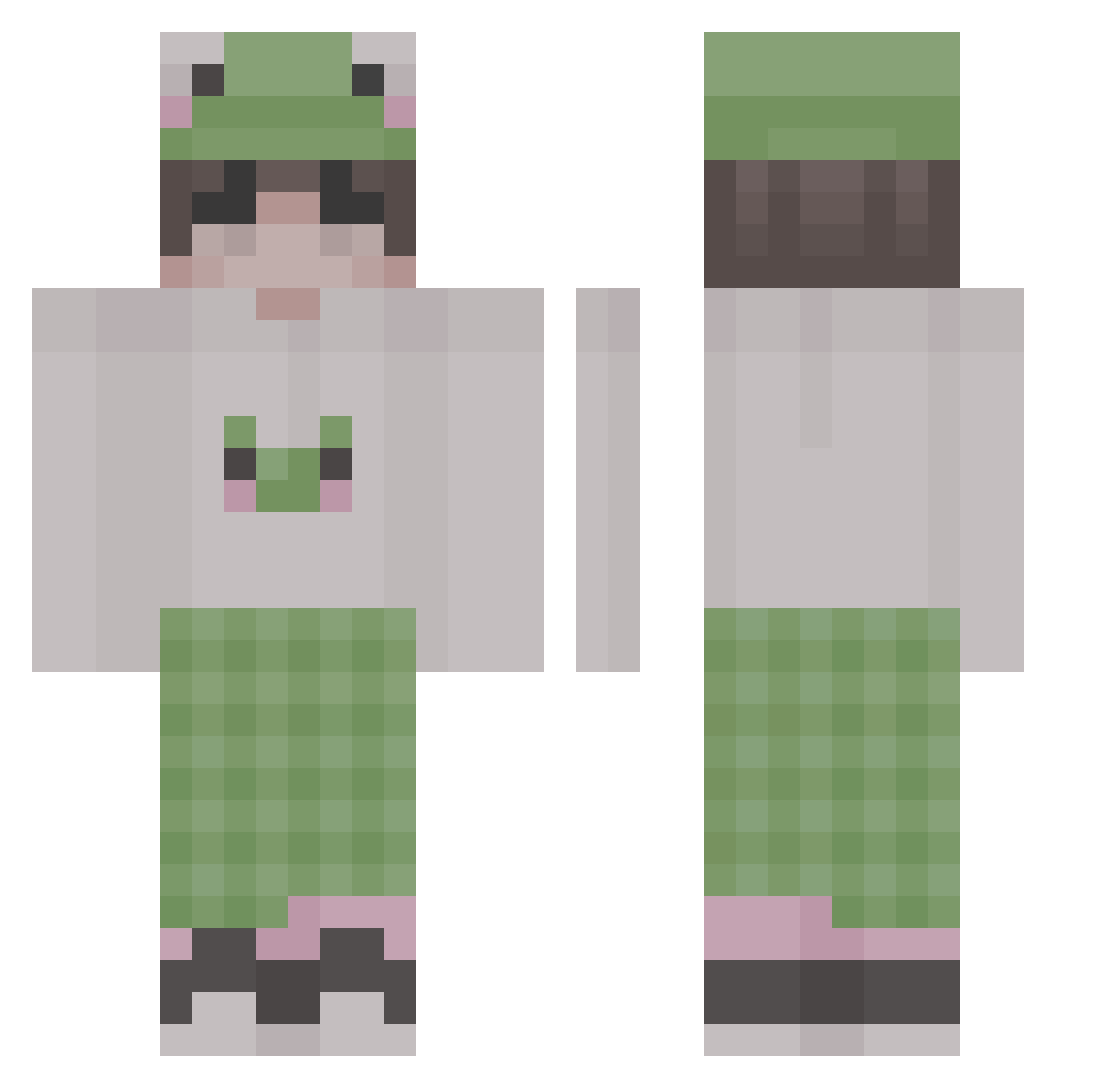 tuck_1080 Minecraft skin, front and back view