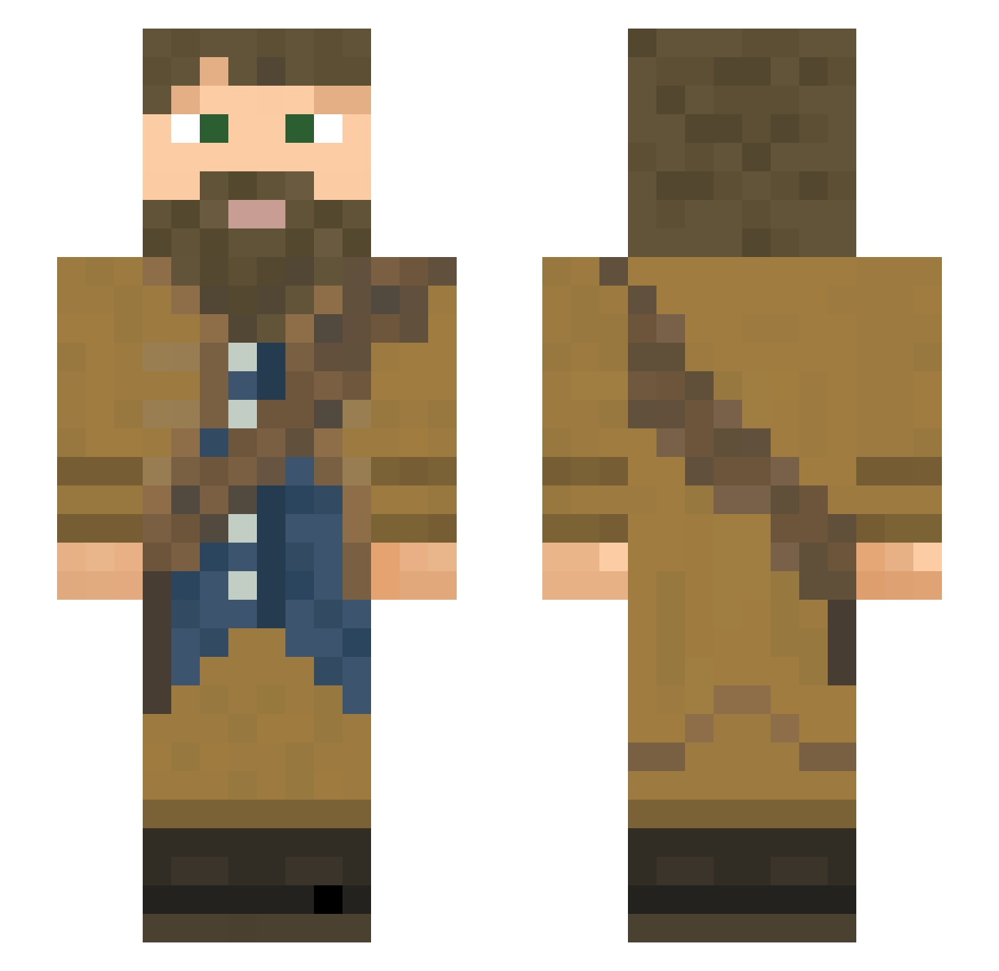 TMan27 Minecraft skin, front and back view
