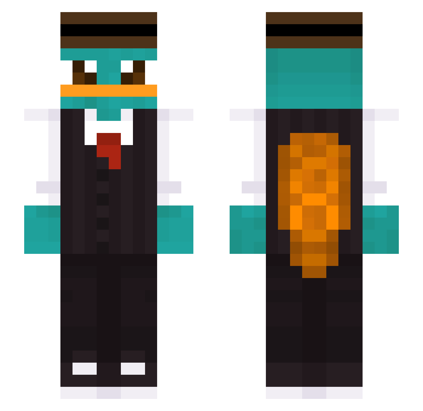 XINaIKXI Minecraft skin, front and back view