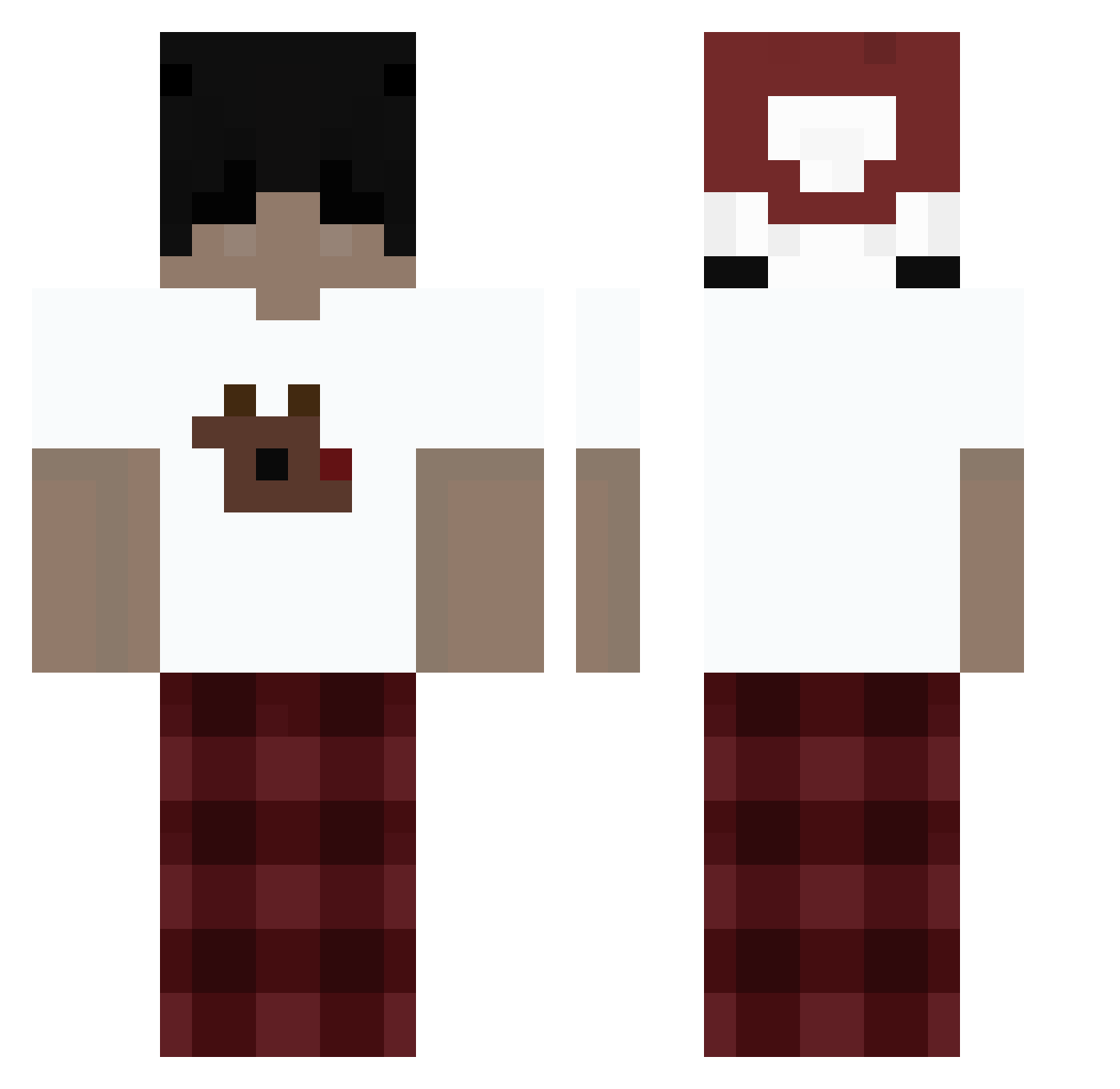 Malina_13 Minecraft skin, front and back view