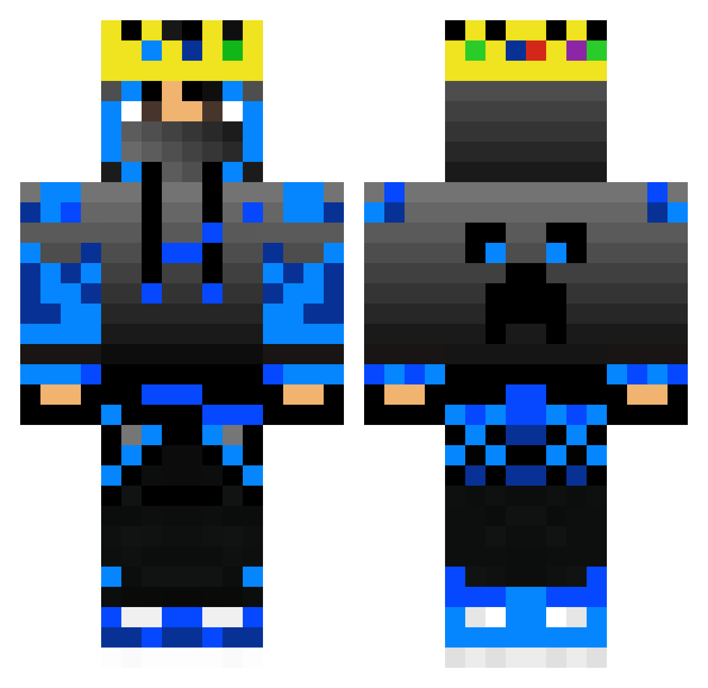VenuXQC Minecraft skin, front and back view