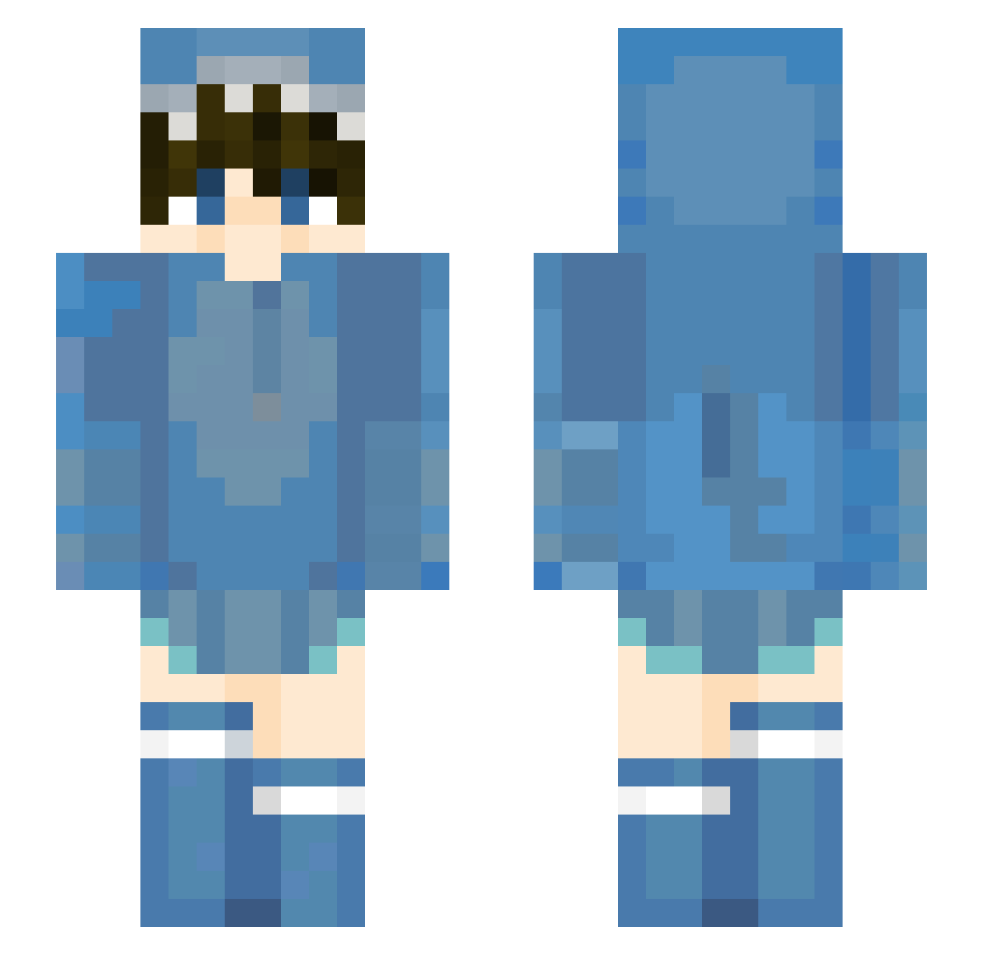 Dinoxy Minecraft skin, front and back view
