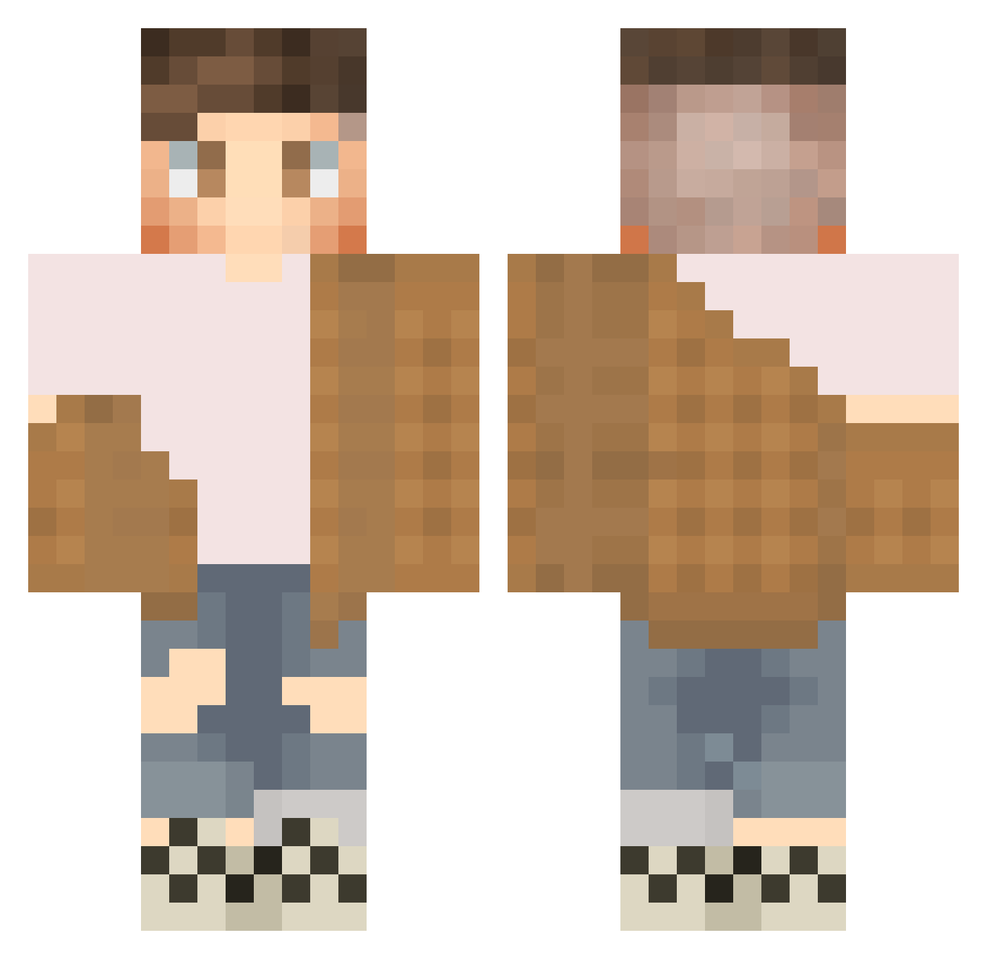 TheAnthropic Minecraft skin, front and back view
