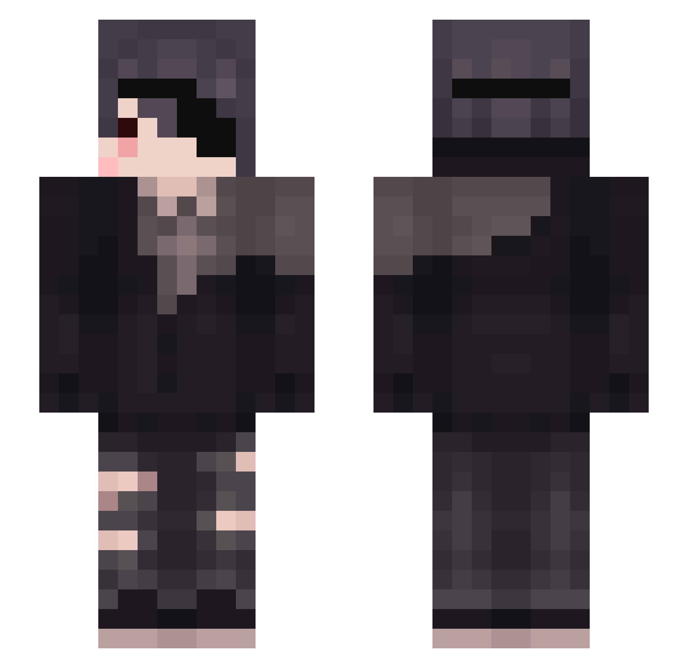 TripleHook Minecraft skin, front and back view