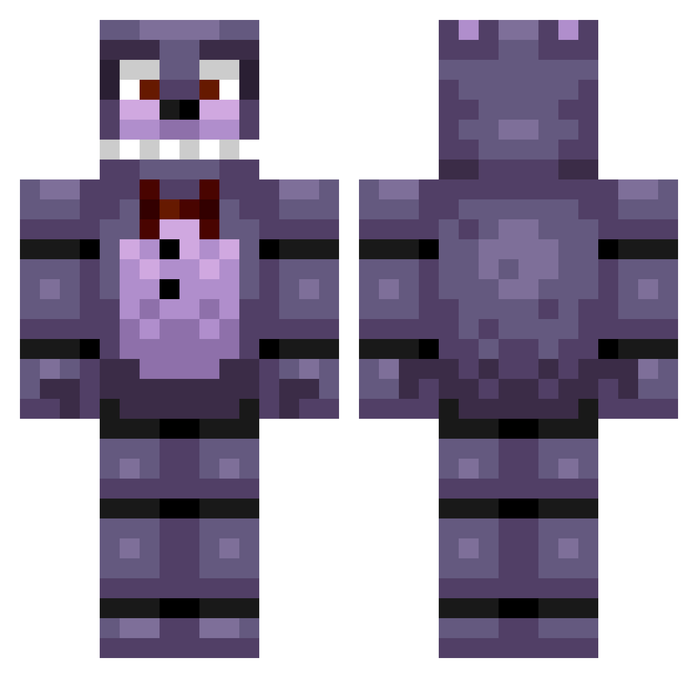Nicens Minecraft skin, front and back view
