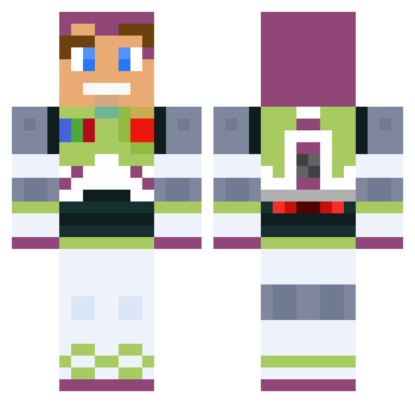 massel Minecraft skin, front and back view
