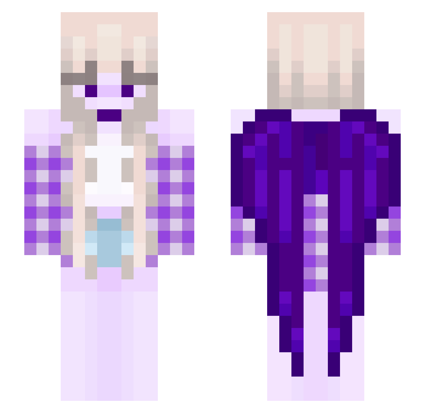 Hannaih Minecraft skin, front and back view