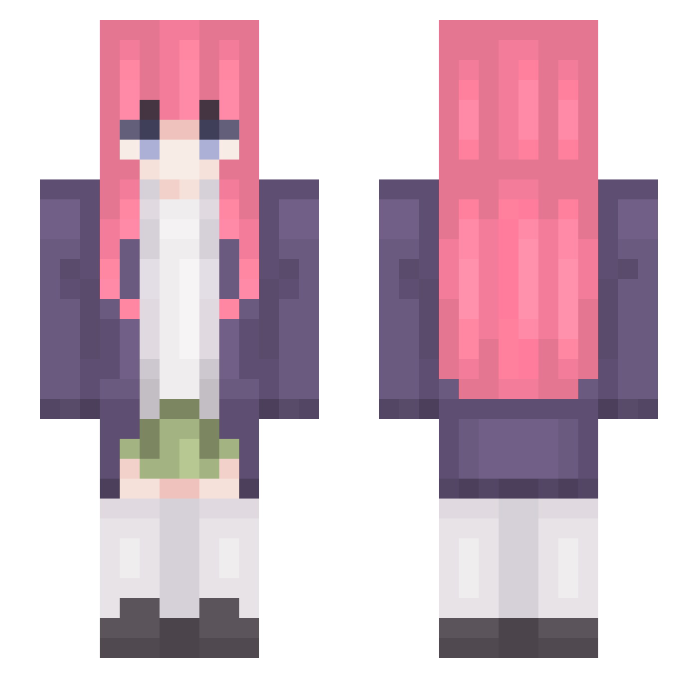 SanderBassen Minecraft skin, front and back view