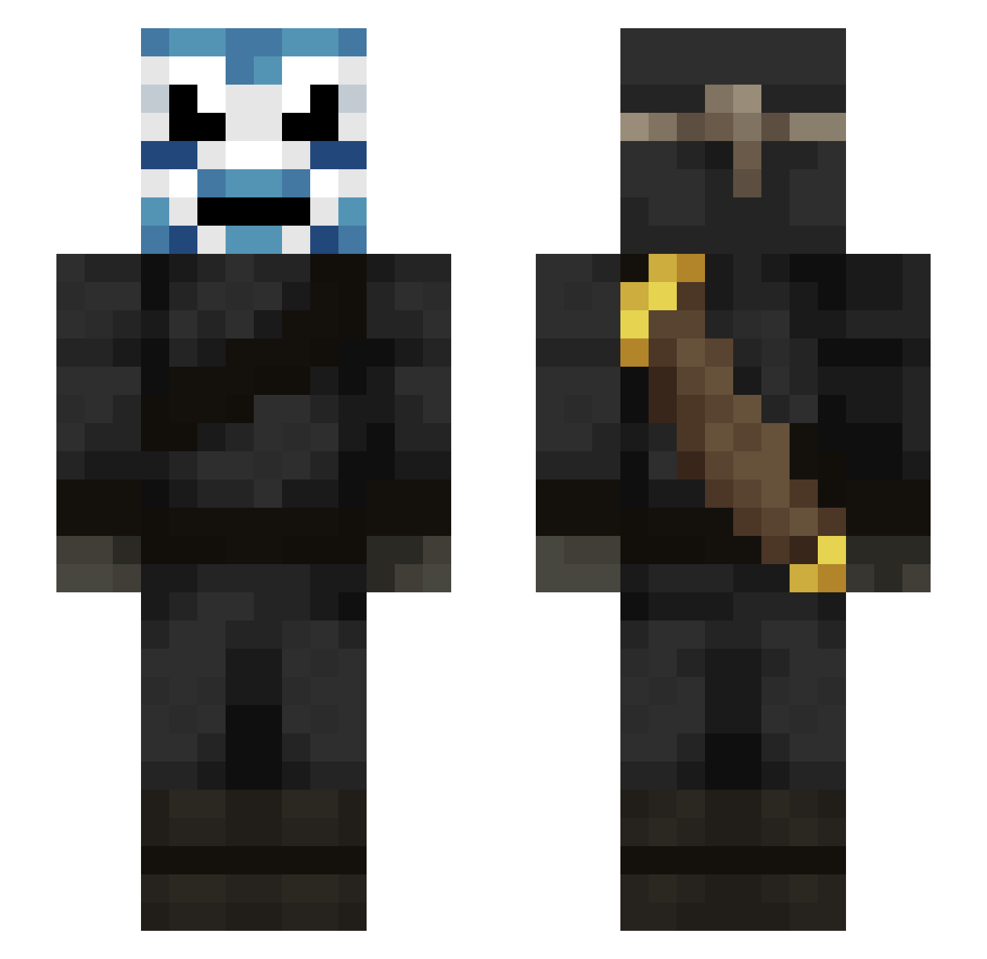 Bqns Minecraft skin, front and back view