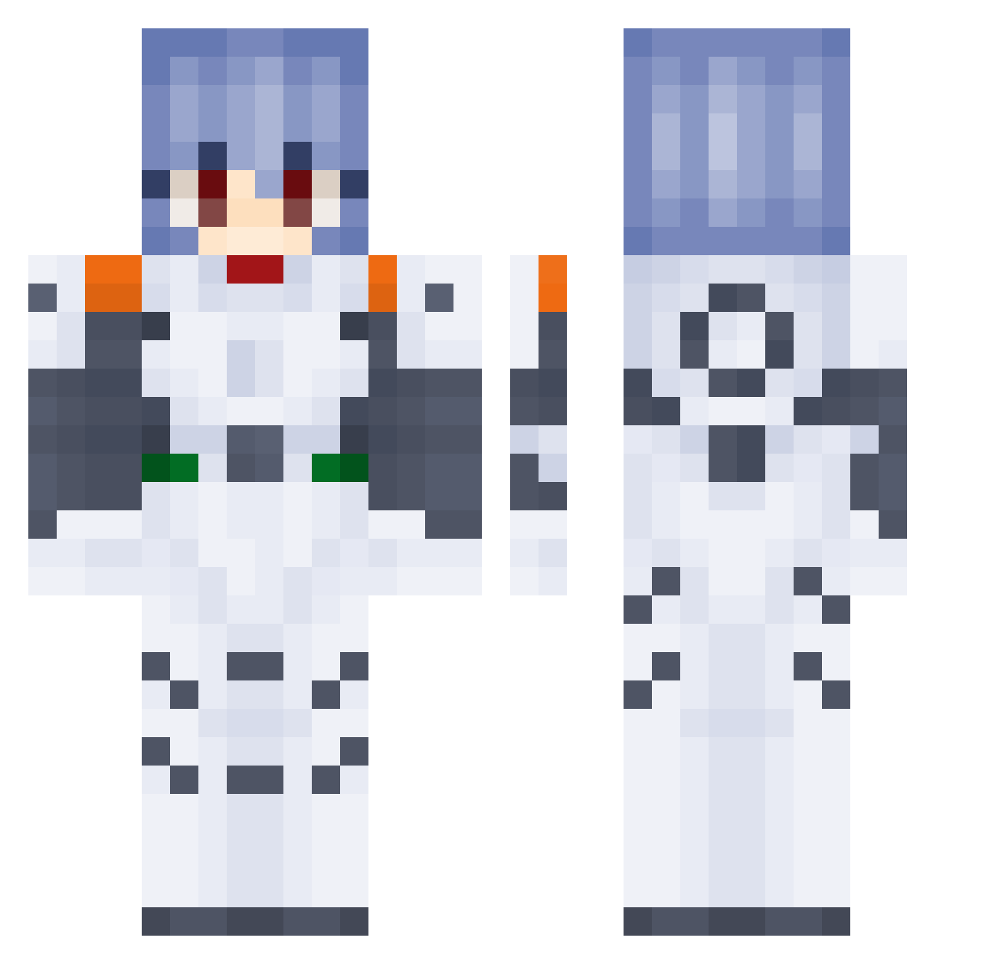 mitanHD Minecraft skin, front and back view