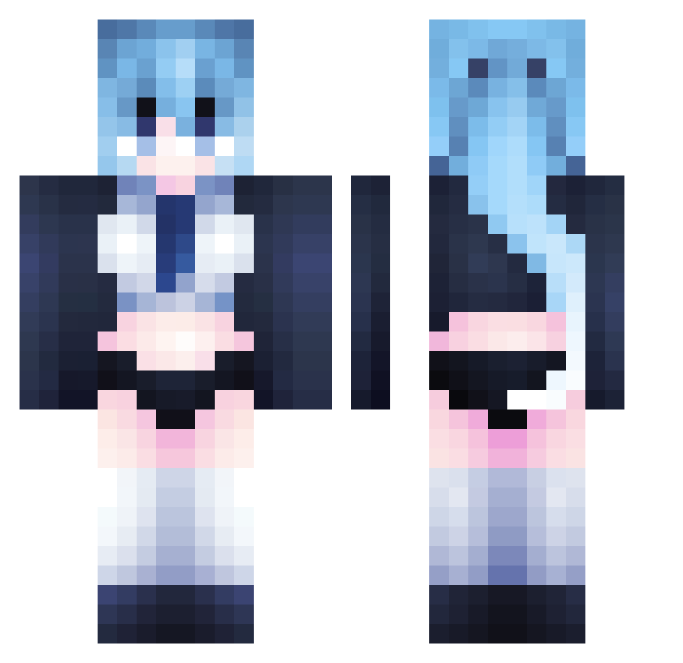 Filou1273 Minecraft skin, front and back view
