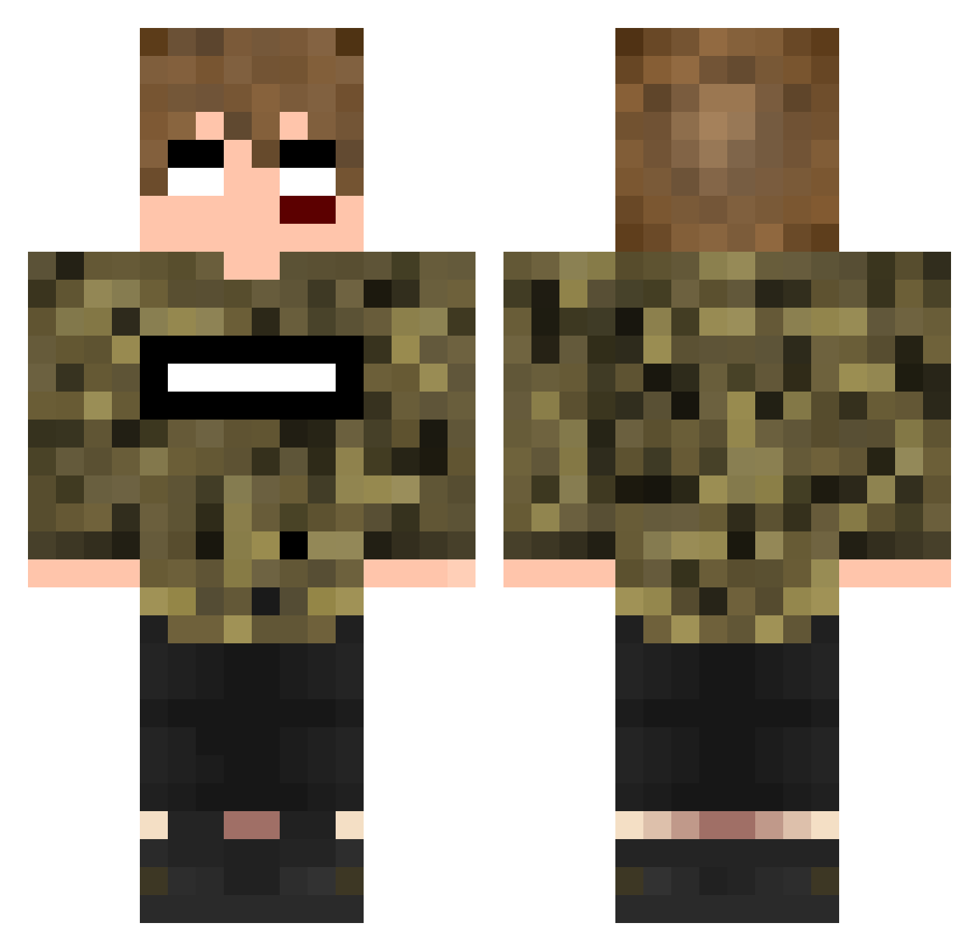 TROY413 Minecraft skin, front and back view
