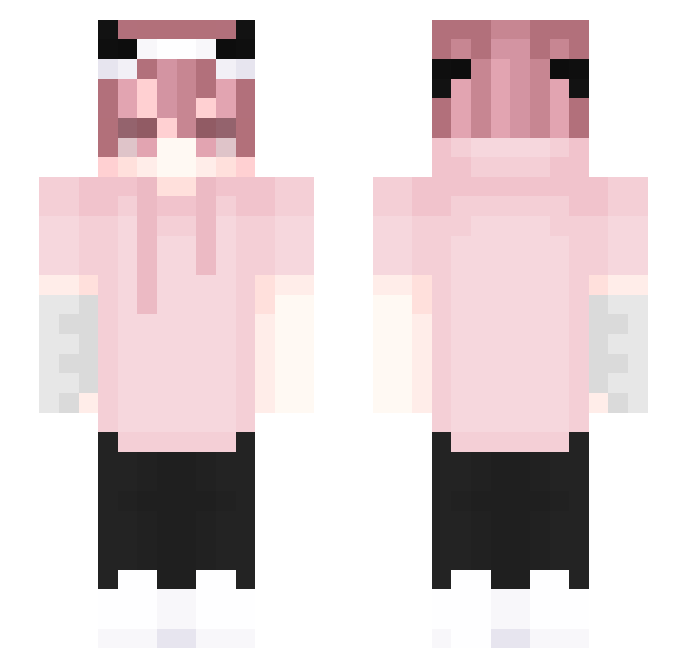Yurai66 Minecraft skin, front and back view