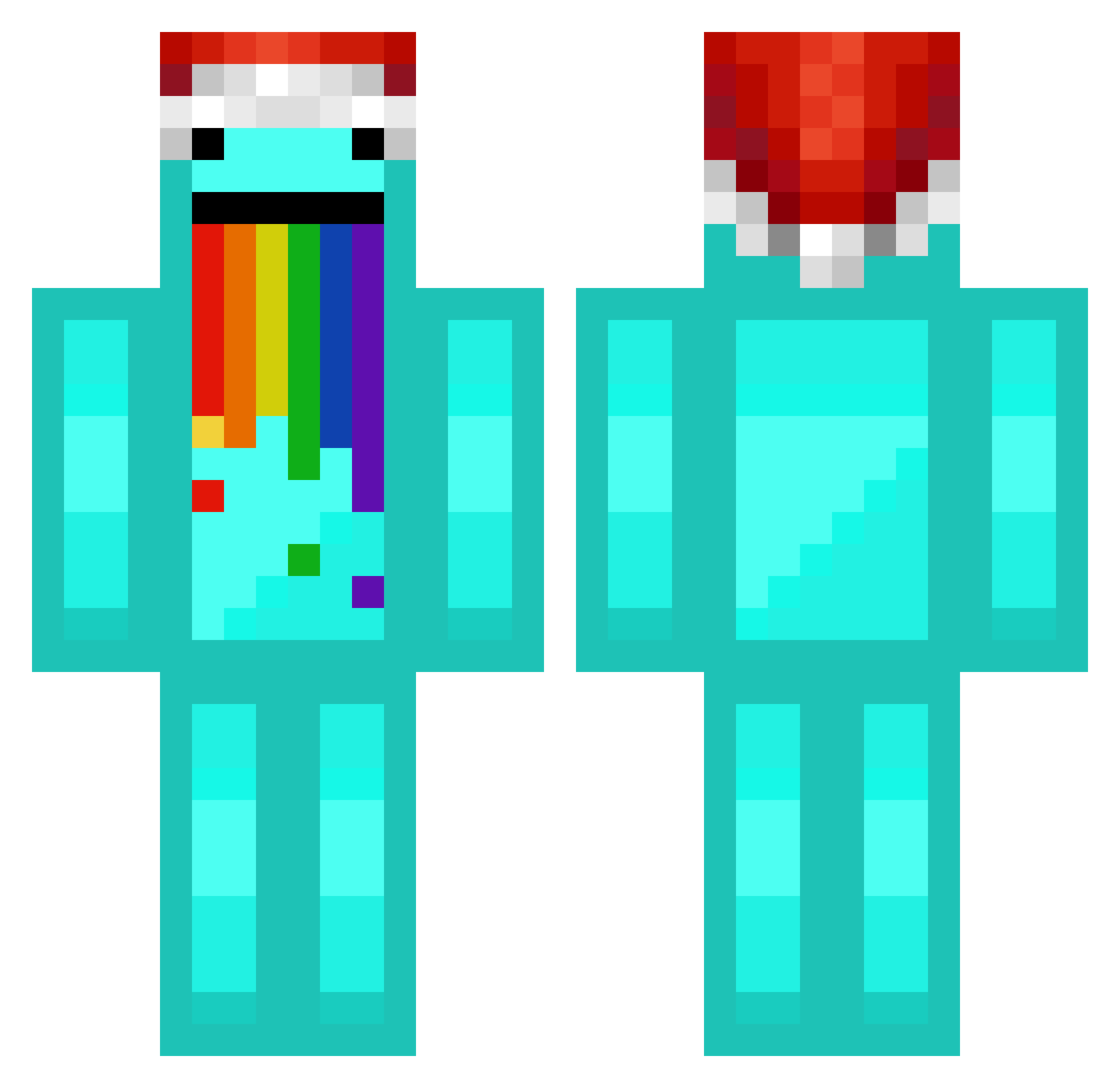 DiamondDude500 Minecraft skin, front and back view