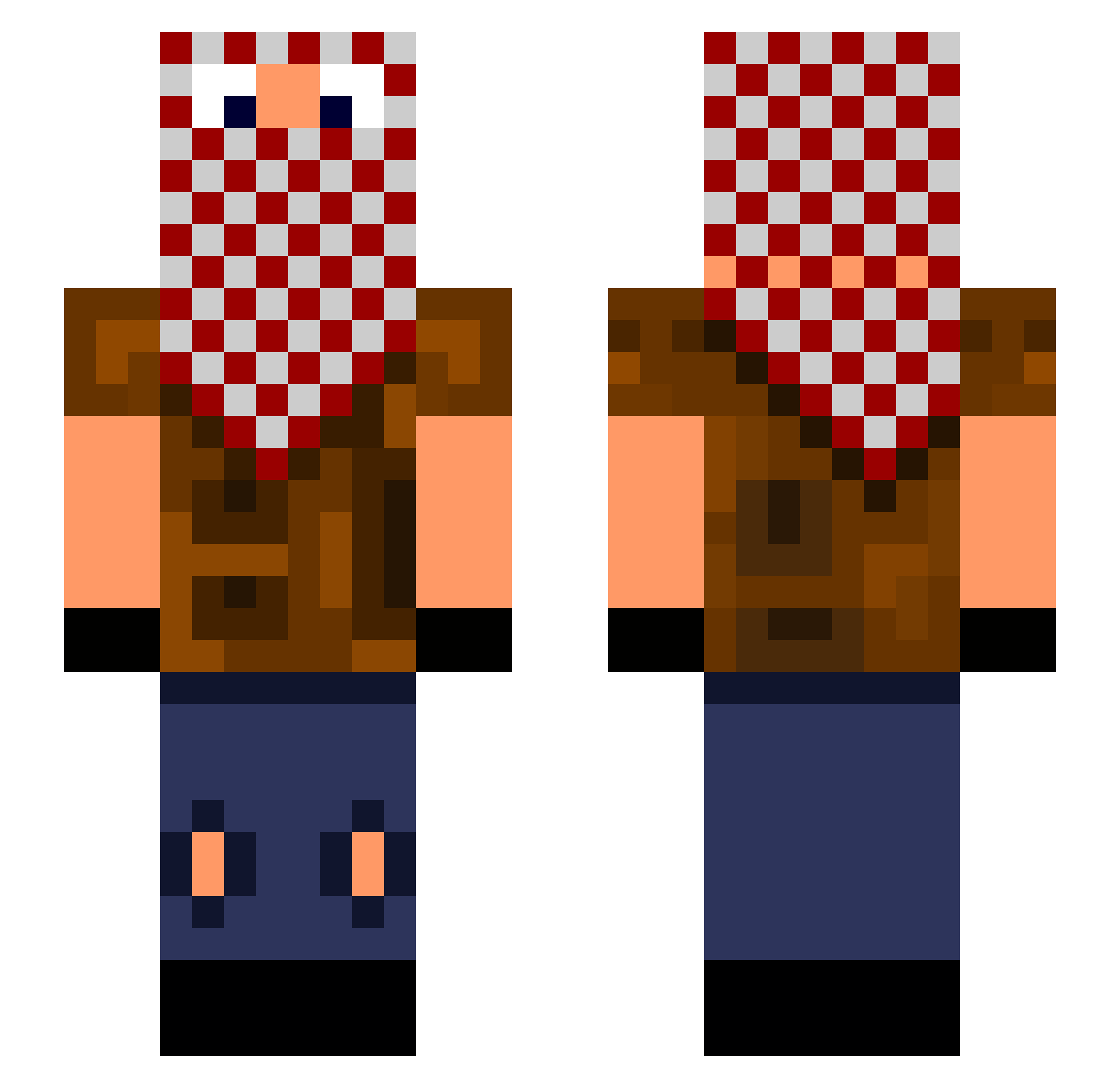 Nyko_69 Minecraft skin, front and back view