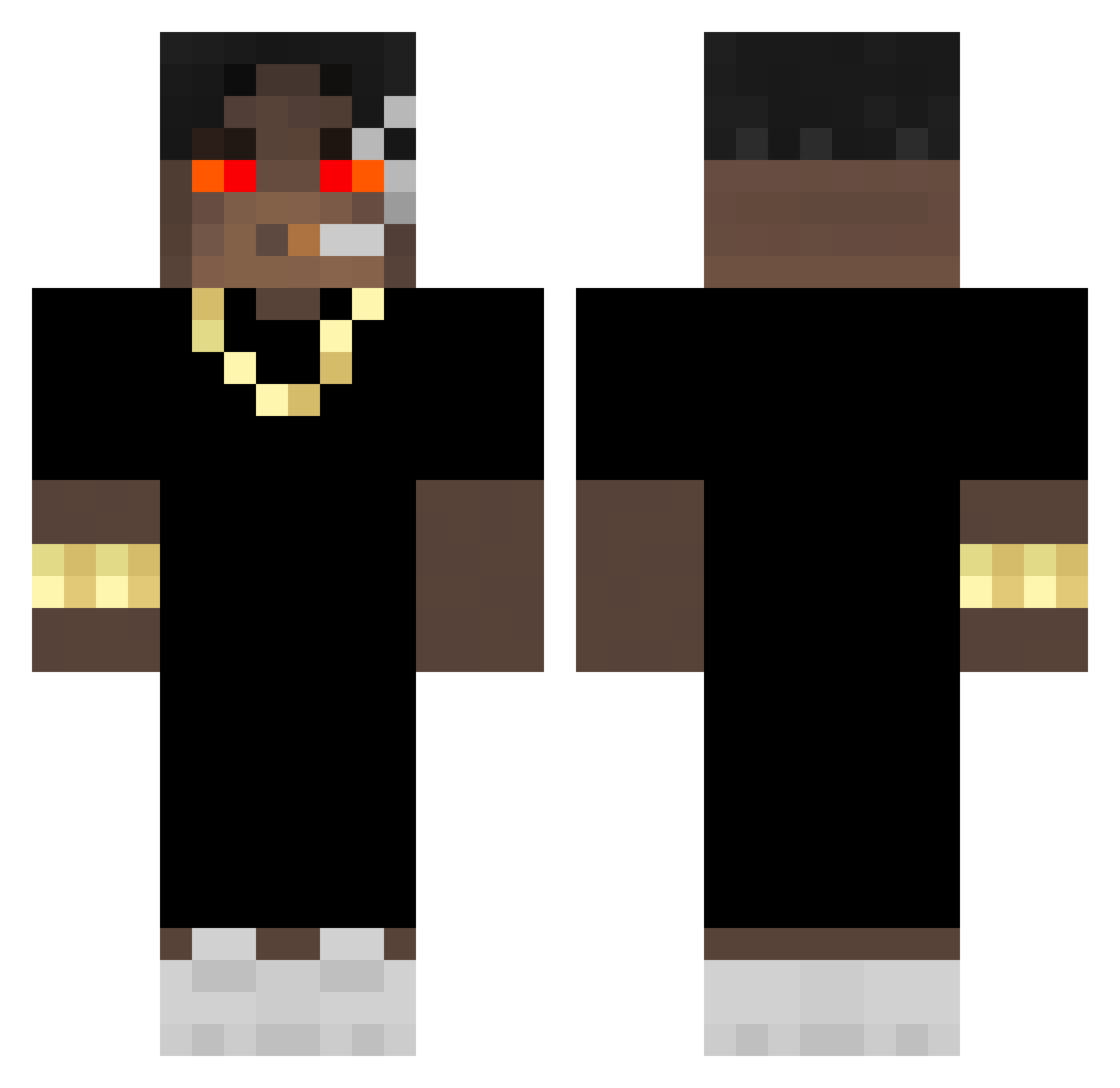 P0150N Minecraft skin, front and back view