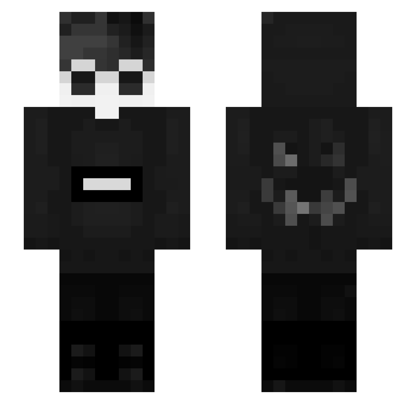 Mesx1 Minecraft skin, front and back view