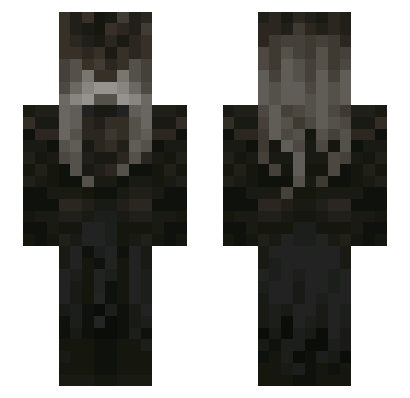 Powerssj Minecraft skin, front and back view