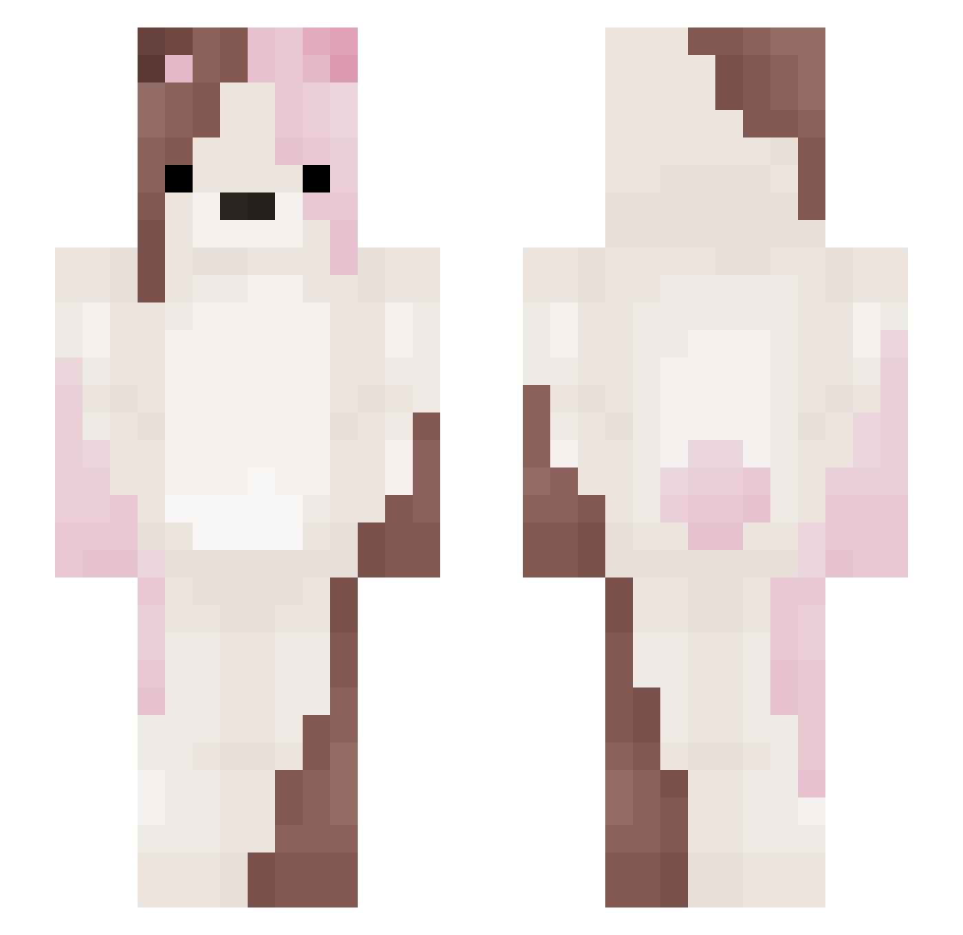 xobabybritain Minecraft skin, front and back view