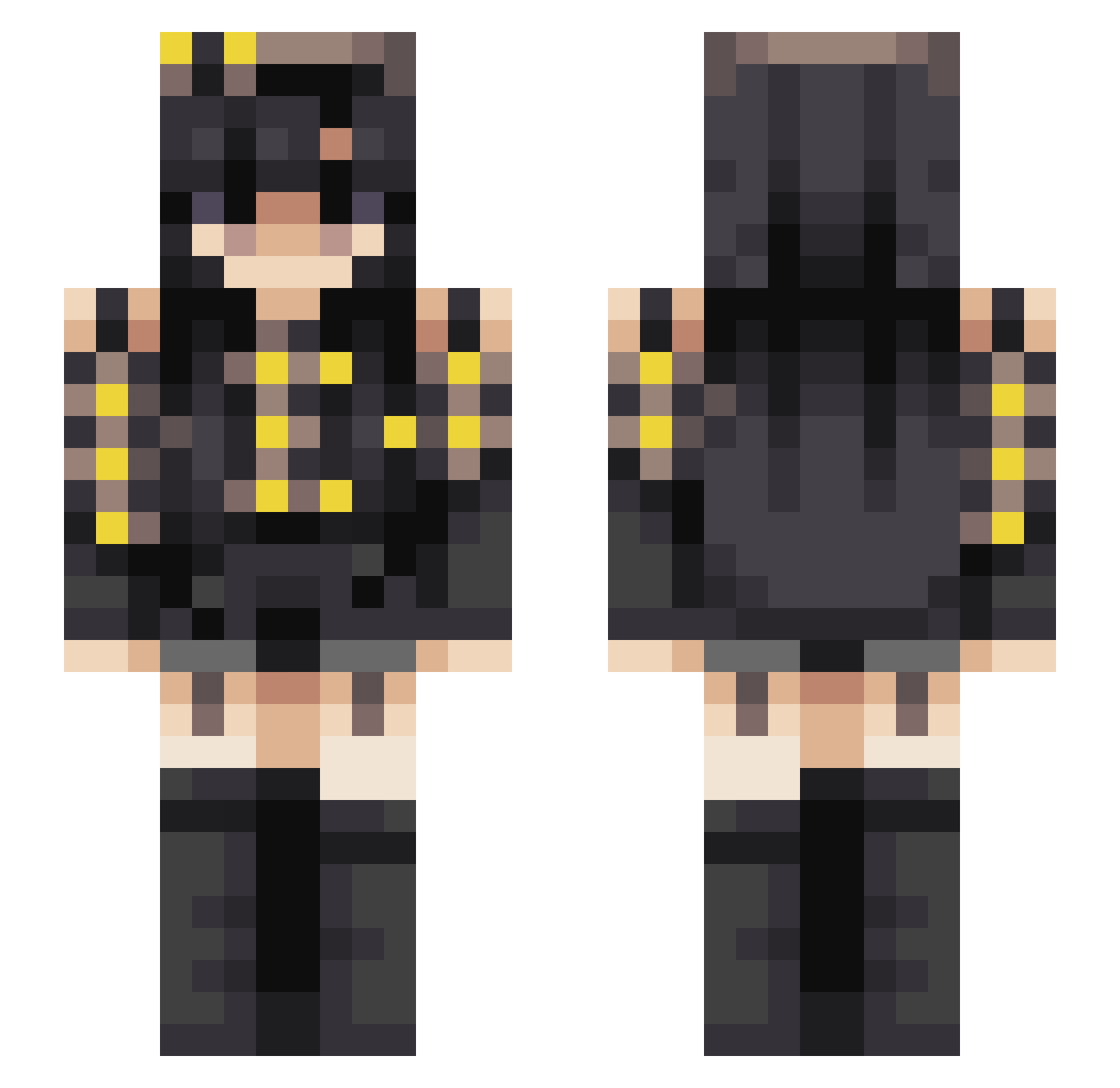 Tulxy123 Minecraft skin, front and back view