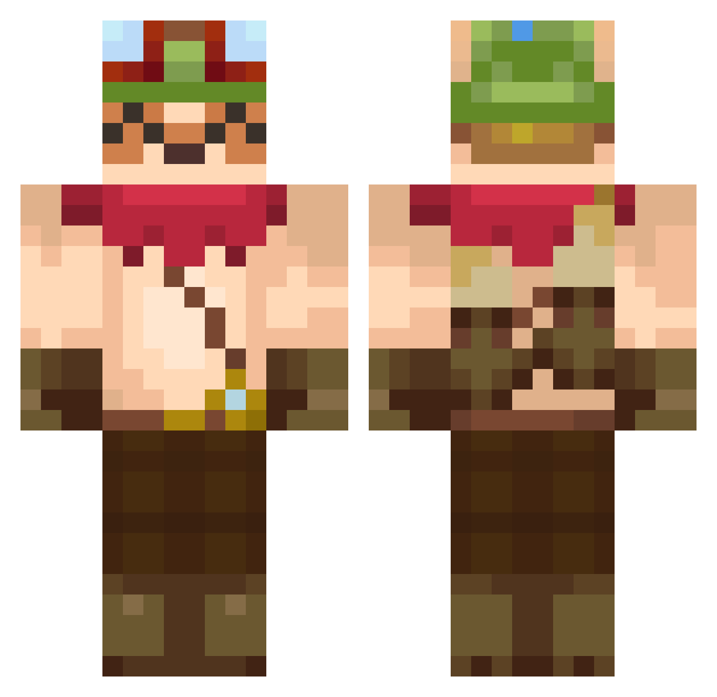 hawxy2k Minecraft skin, front and back view