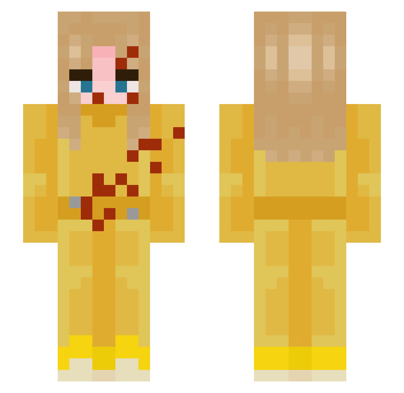 ldled Minecraft skin, front and back view