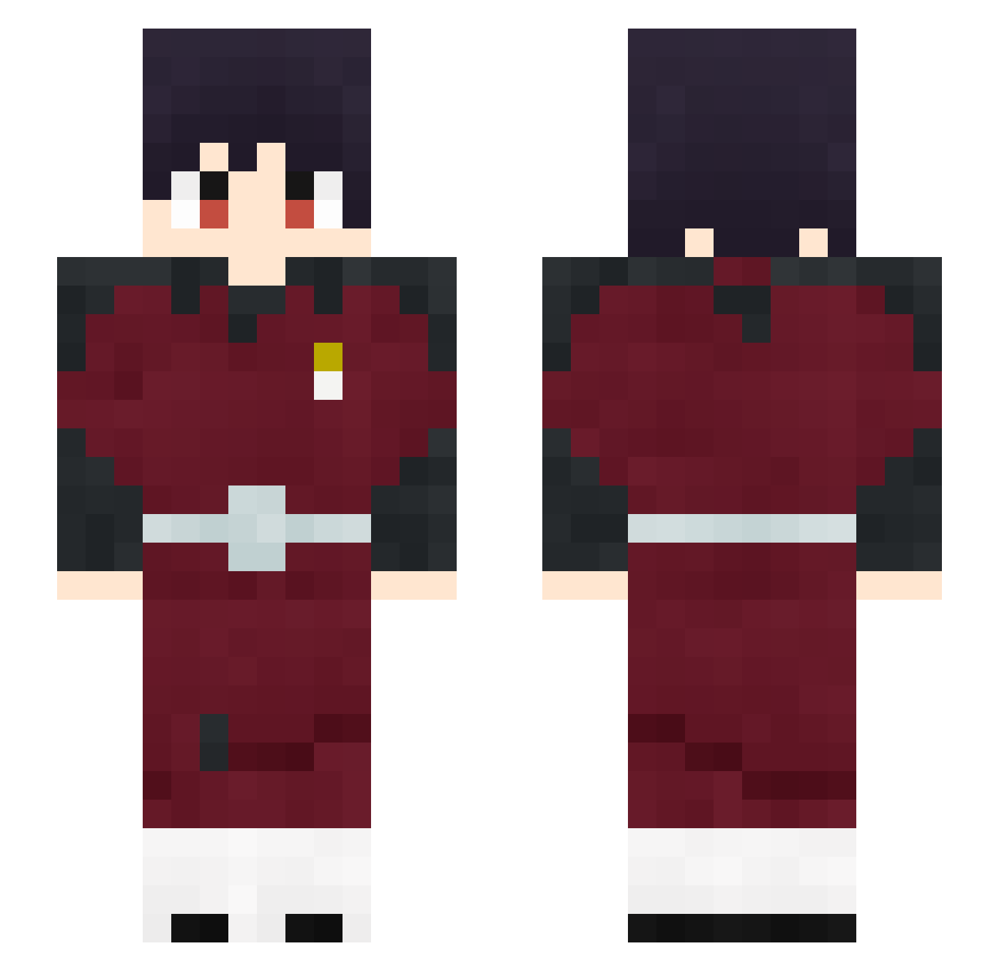 Leibau Minecraft skin, front and back view