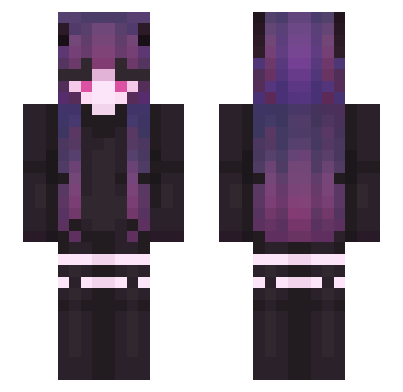 ZuLFER Minecraft skin, front and back view
