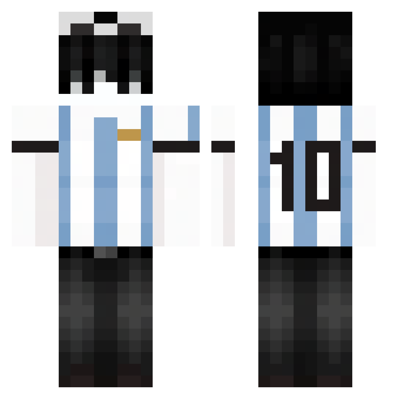 Lankyros Minecraft skin, front and back view