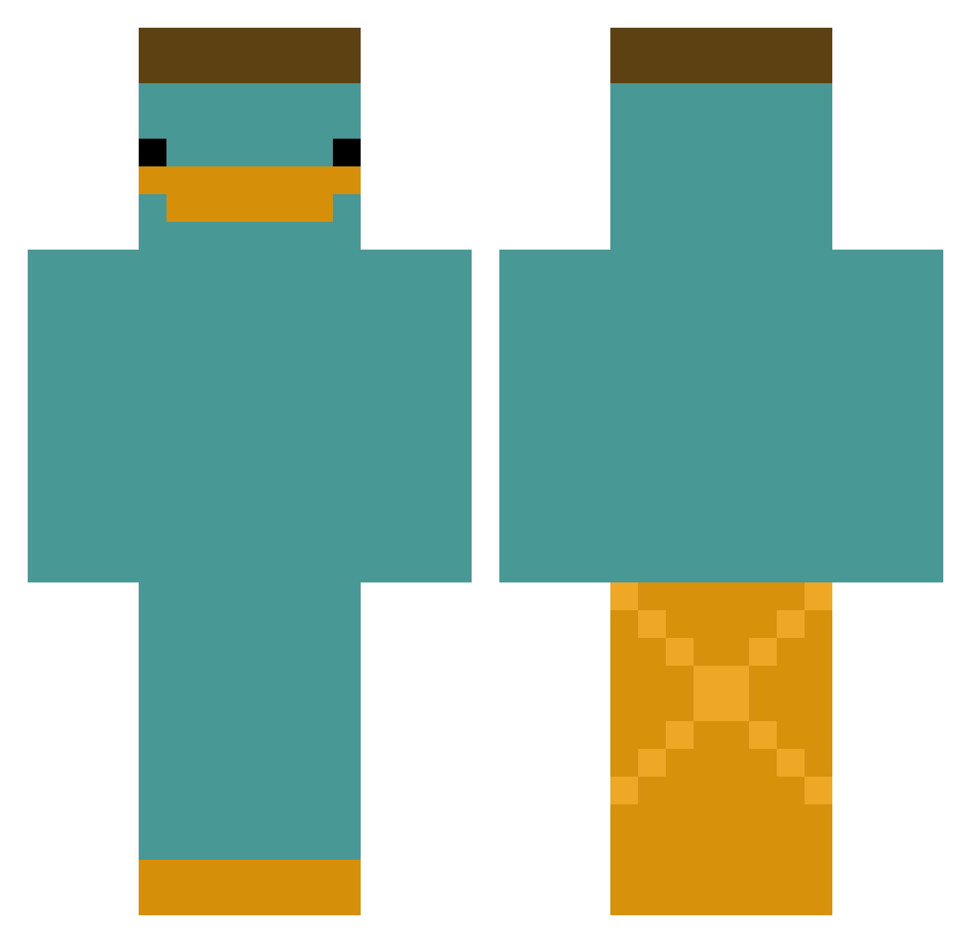 WurstDerMacht Minecraft skin, front and back view