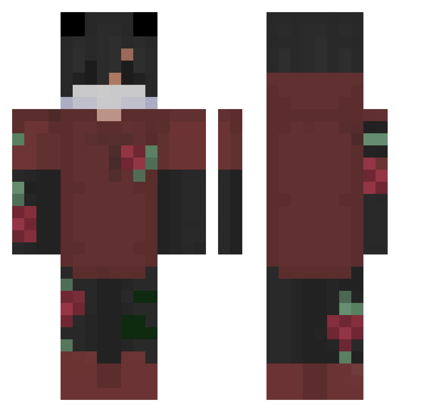 Eristic Minecraft skin, front and back view