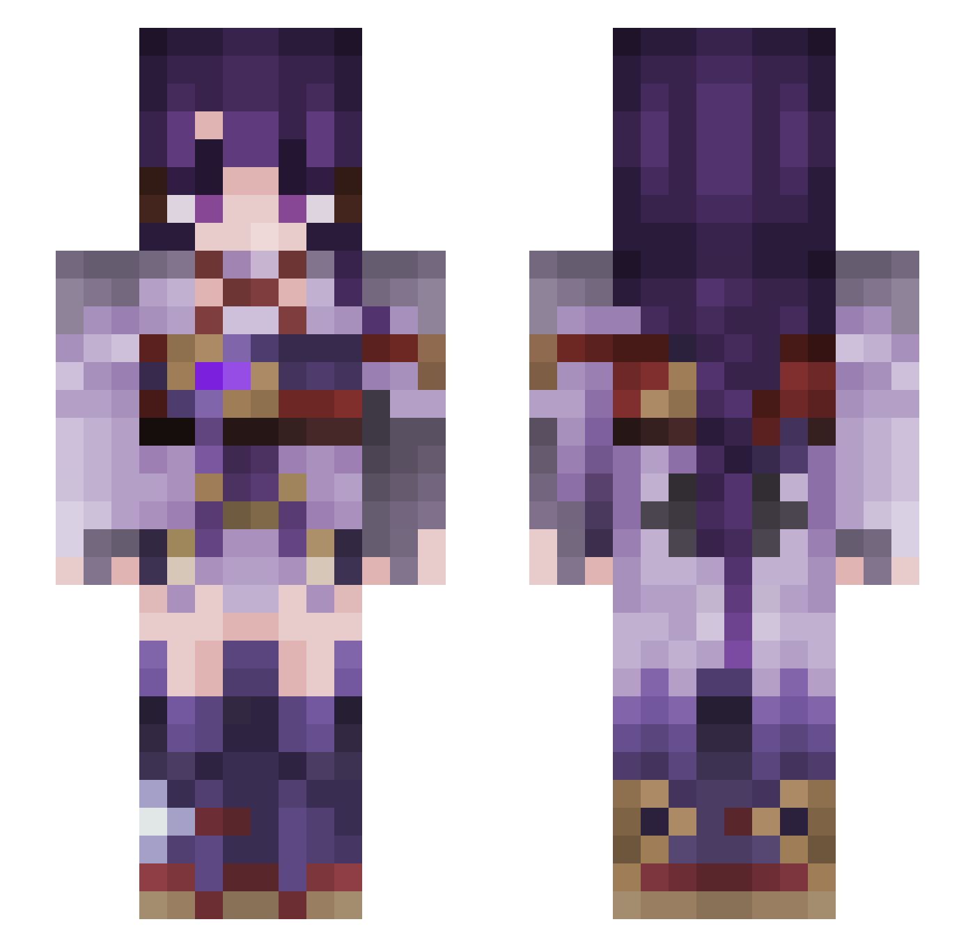 LimitlS Minecraft skin, front and back view