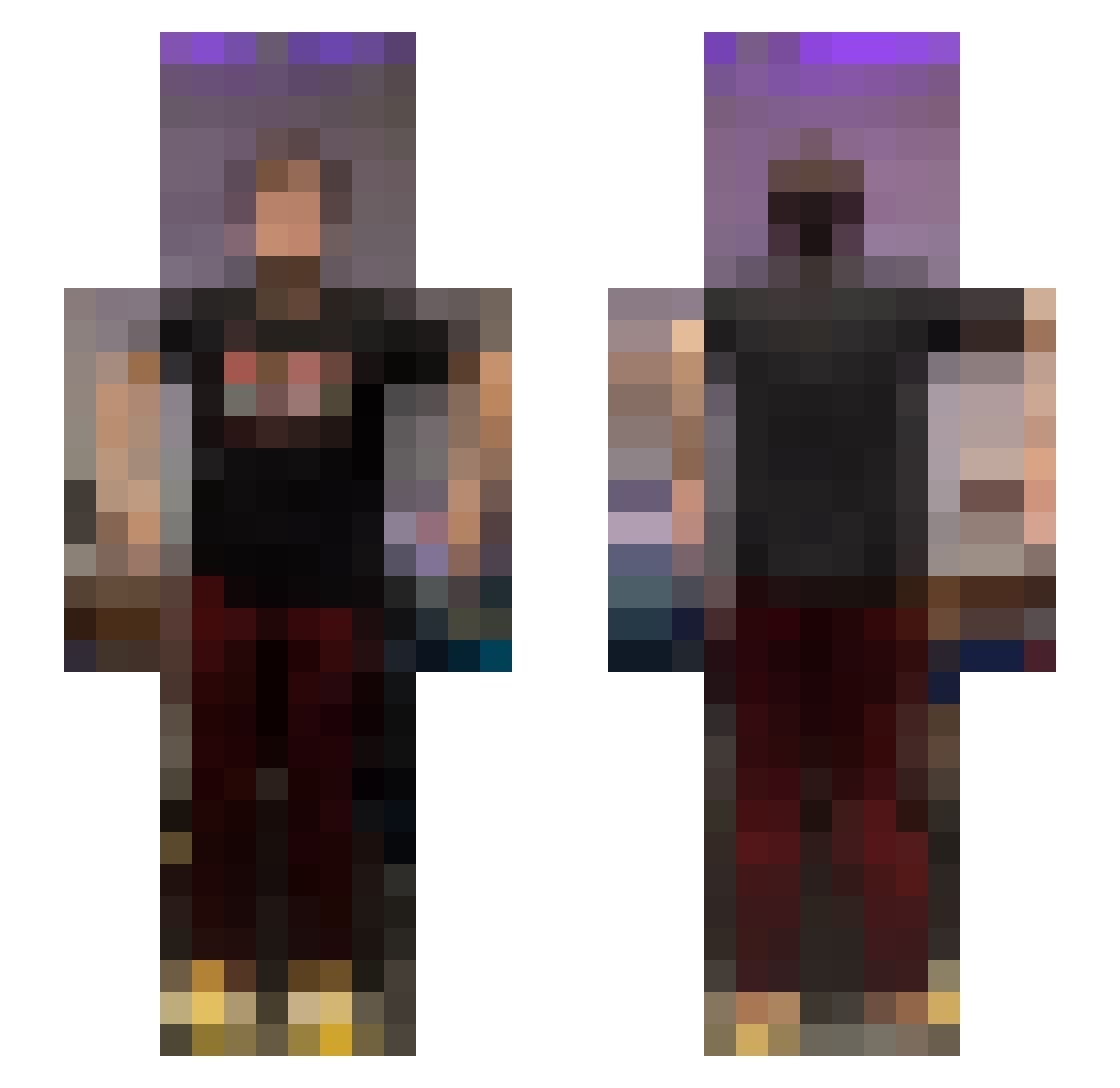 ZeRO_Exotic Minecraft skin, front and back view