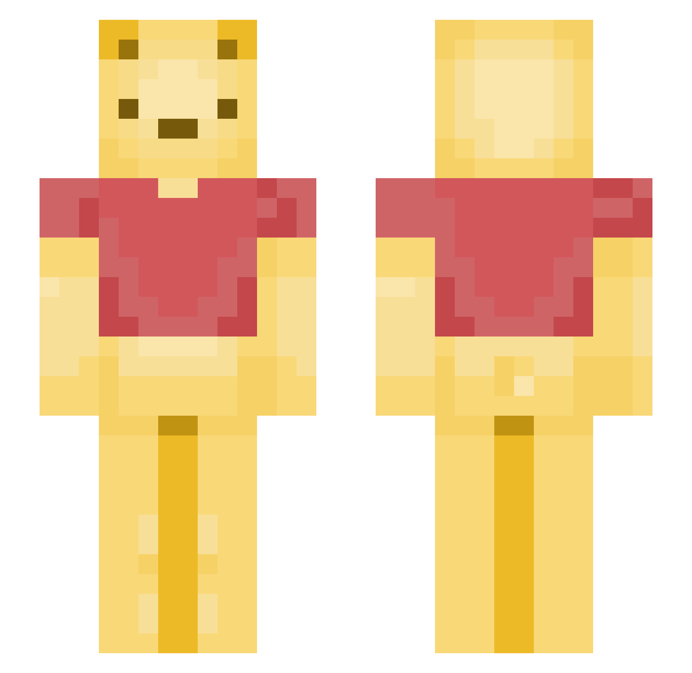 Tensecorn Minecraft skin, front and back view