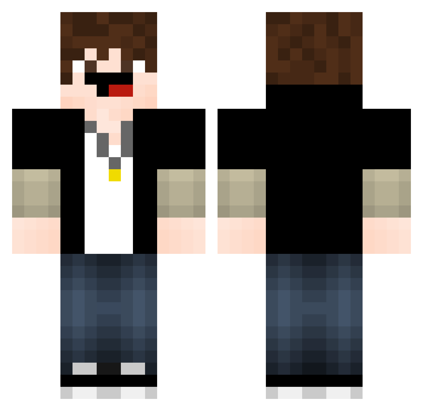 Yarink Minecraft skin, front and back view