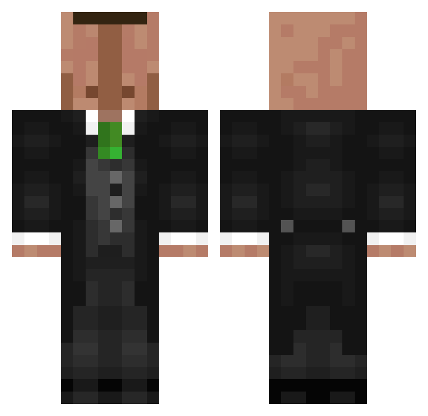 Semmson Minecraft skin, front and back view