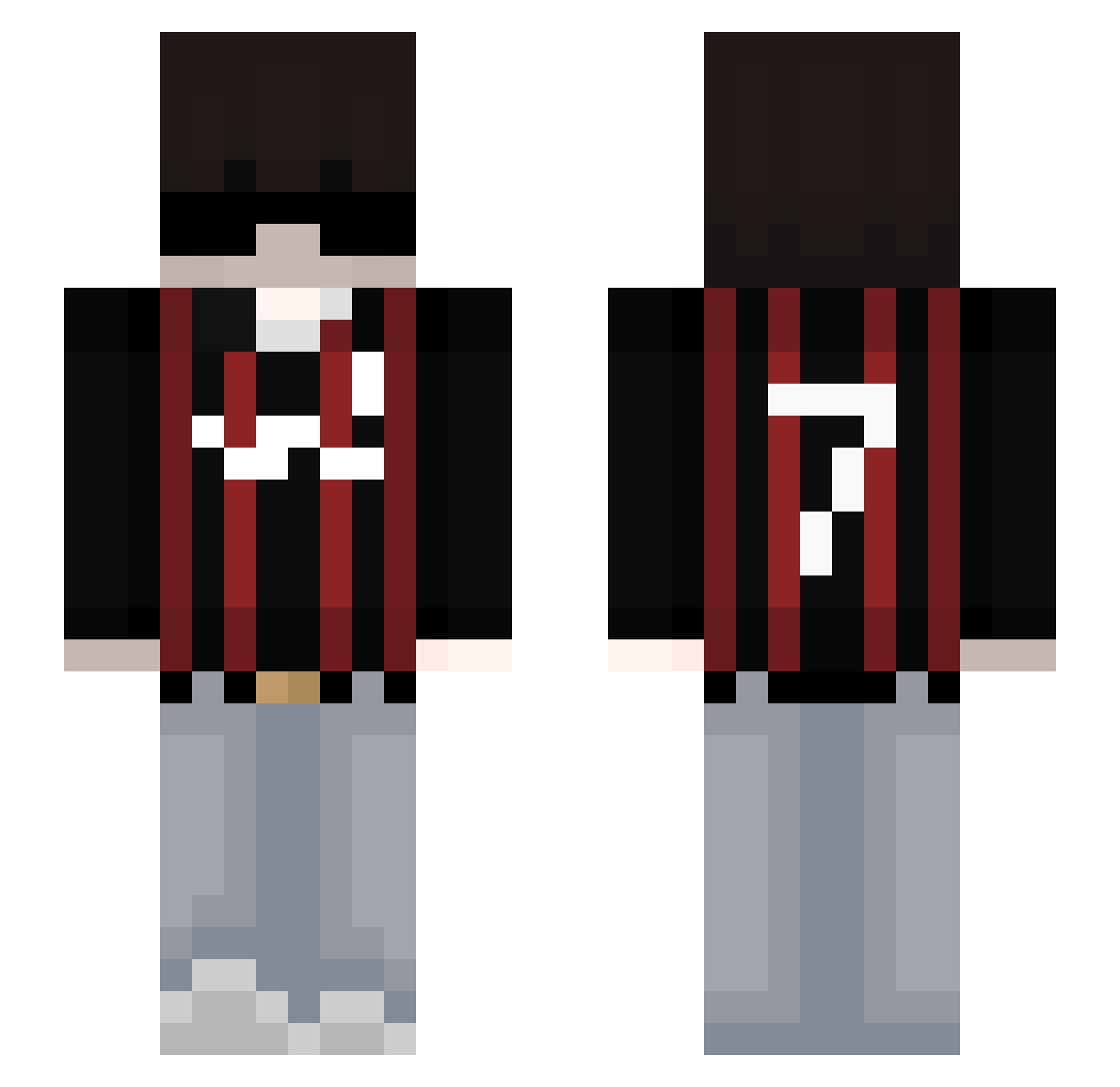 yRodzz_ Minecraft skin, front and back view