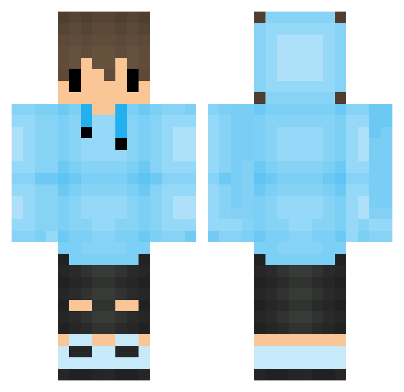 SpectraUnseen Minecraft skin, front and back view
