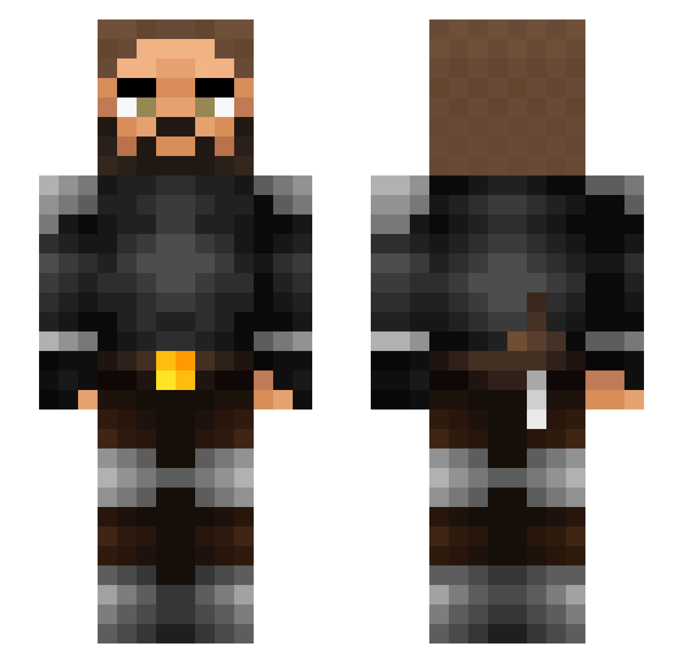 Slycooper189 Minecraft skin, front and back view