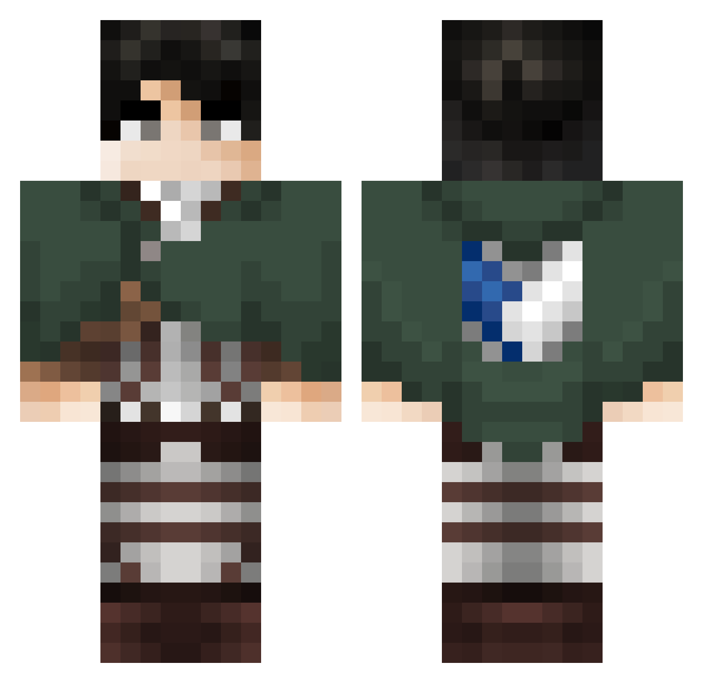 Fxlip Minecraft skin, front and back view