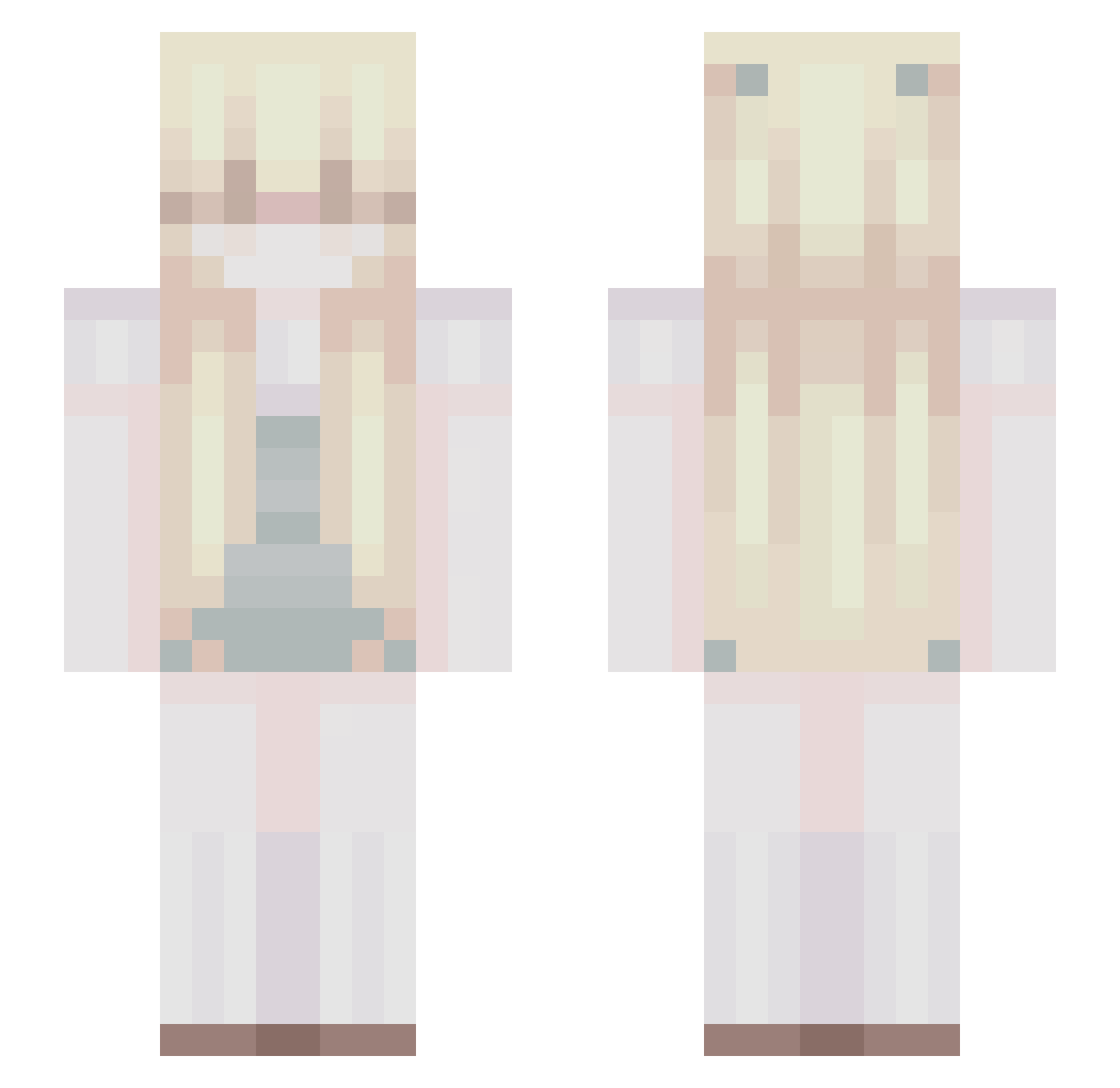 Raftob Minecraft skin, front and back view