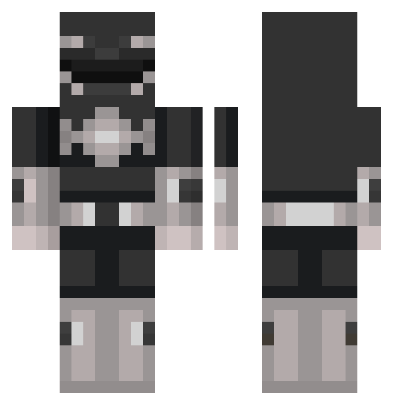 tekiuchiha Minecraft skin, front and back view